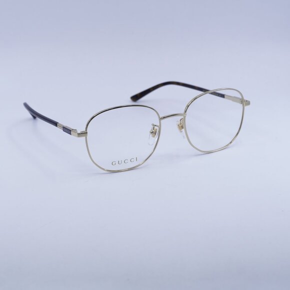Gucci GG1352O 004 Eyeglasses Gold/Dark Havana 53mm Rectangle Frame - Picture 5 of 10
